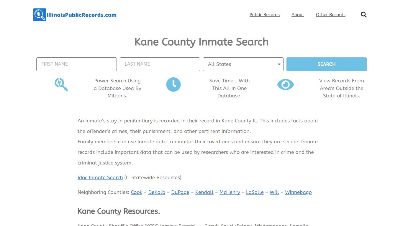 Kane County Inmate Search - KCSO IL Current & Past Jail Records
